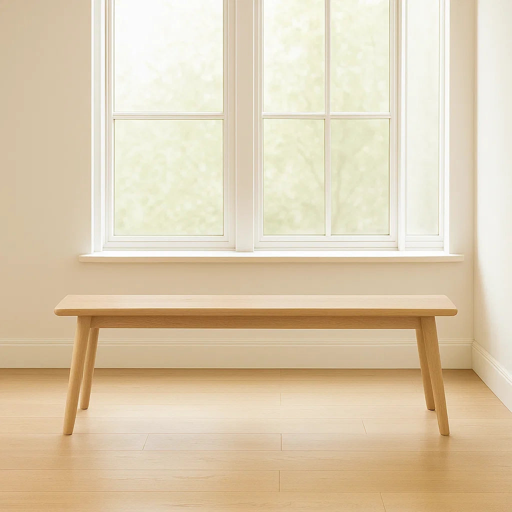 Banc d'entrée en bois massif moderne naturel