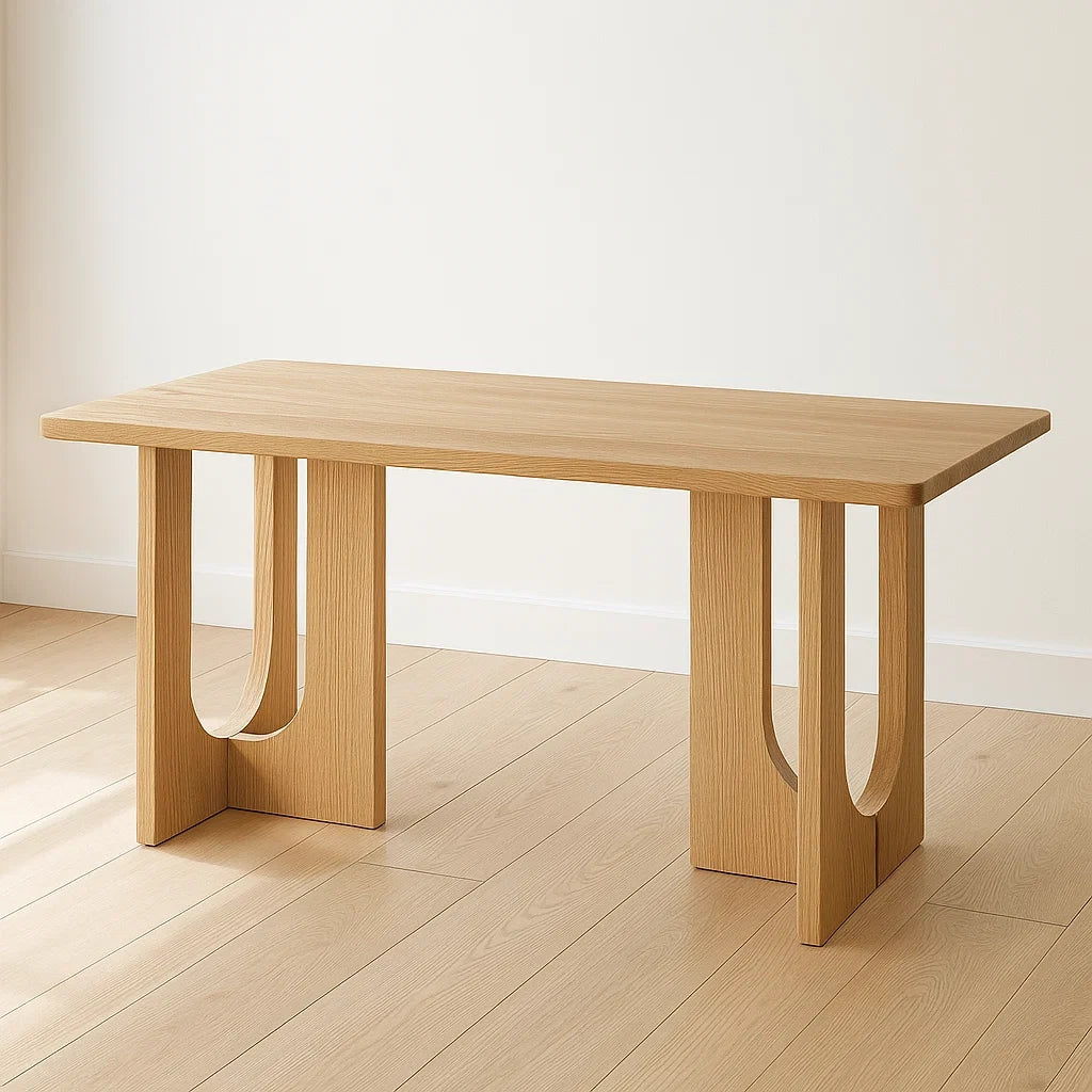 Tables à manger rectangulaire en chêne clair avec pieds en U 120x60x75 cm