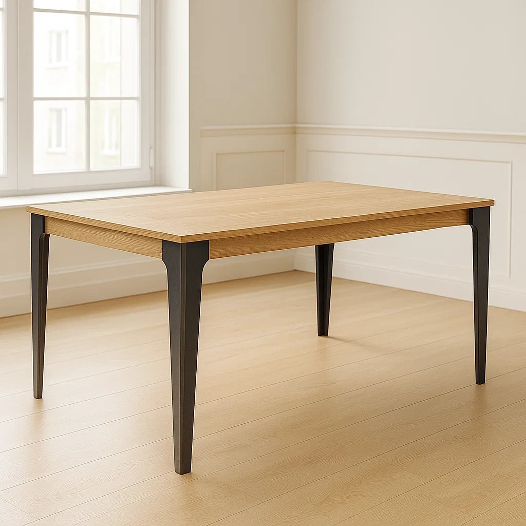 Tables à manger rectangulaire en chêne et acier 150x90x75 cm