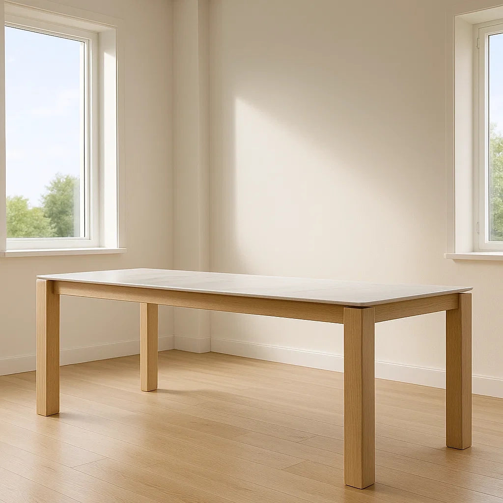 Tables à manger rectangulaires en bois de chêne 200x100x75 cm