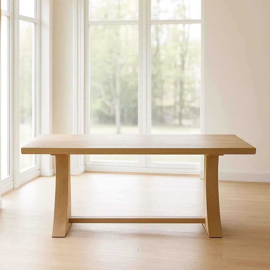 Tables à manger rectangulaire en bois de chêne clair 160x90x75 cm