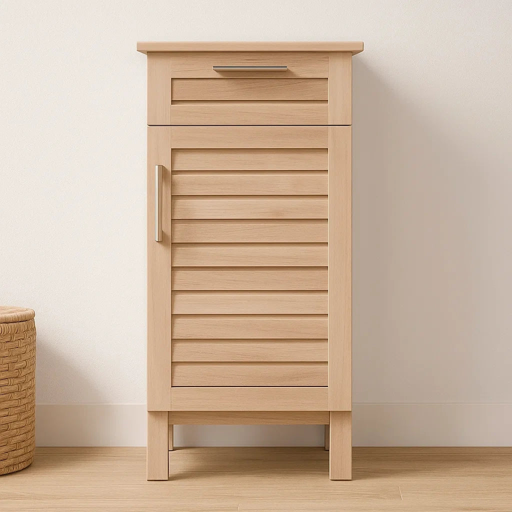 Colonnes de salle de bain en bois de chêne avec tiroir et porte 92x35x75 cm