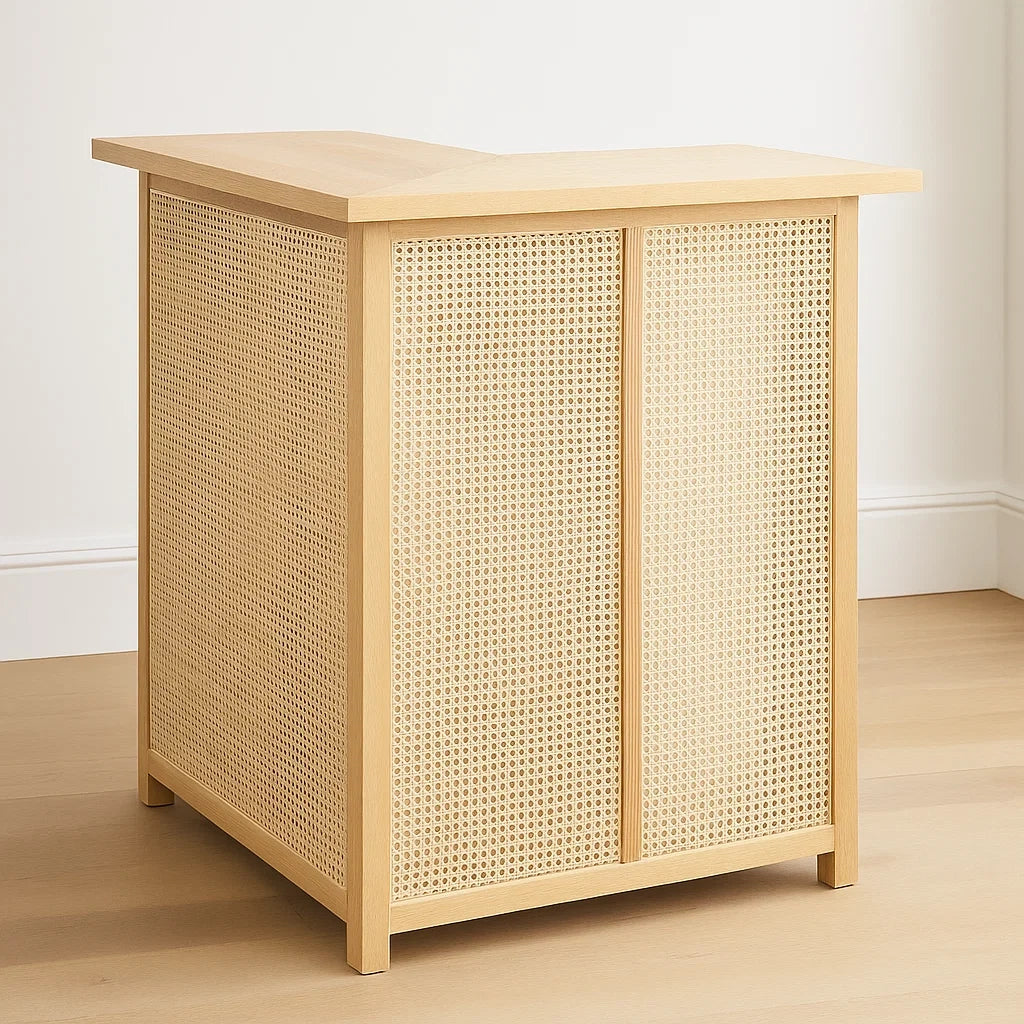 Bar en bois massif et rotin 100x100x110 cm