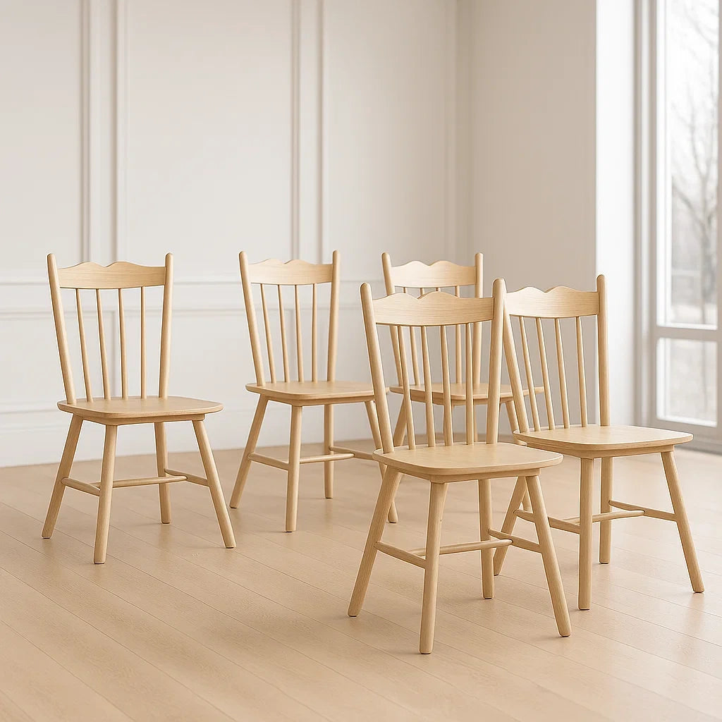 Lot de 5 chaises de salle à manger en bois de h clairêtre