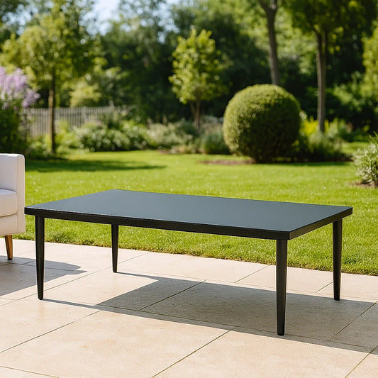 Table basse de jardin rectangulaire aluminium noir