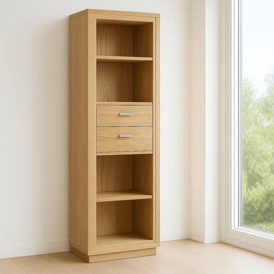 Bibliothèque rectangulaire en bois de chêne clair 180x60x30 cm