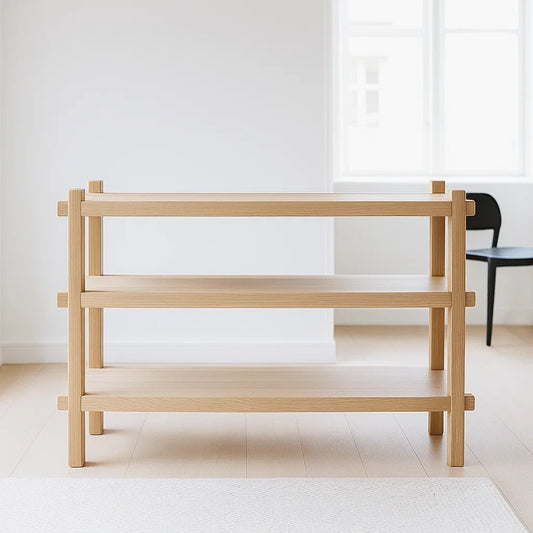 Console en chêne trois niveaux forme rectangulaire bois clair