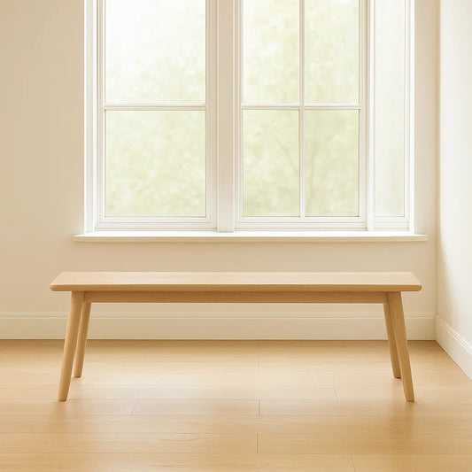 Banc d'entrée en bois massif moderne naturel