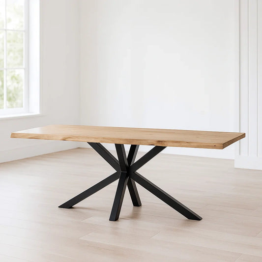 Tables à manger rectangulaire en chêne et métal noir 160x90x75 cm