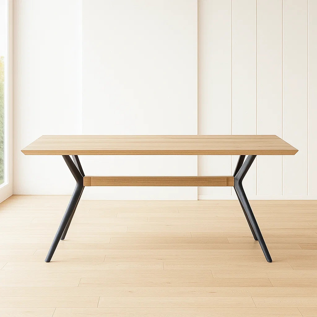 Tables à manger rectangulaires en bois MDF avec pieds en métal 180x90x75 cm