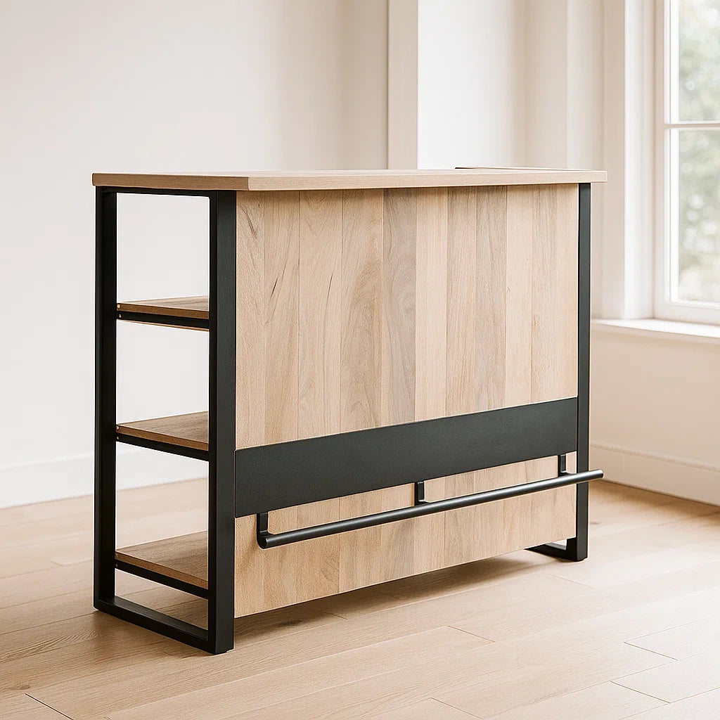 Bar en bois et métal 120x60x105 cm