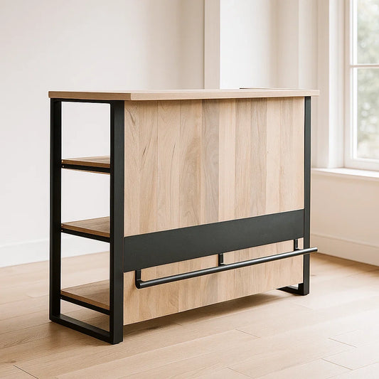 Bar en bois et métal 120x60x105 cm