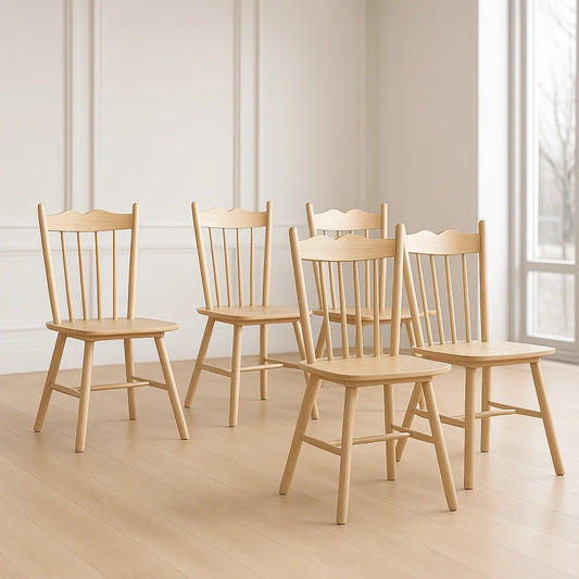 Lot de 5 chaises de salle à manger en bois de h clairêtre
