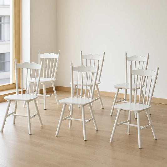 Lot de 6 chaises en bois blanc